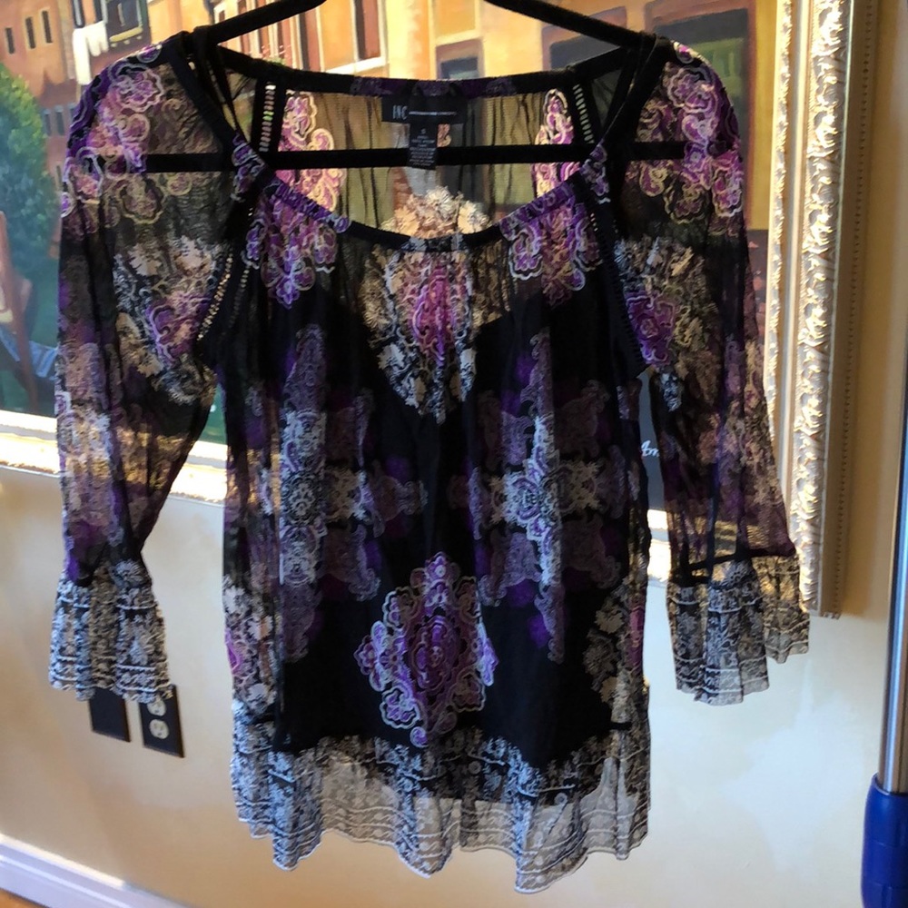 INC, Sheer/Cami 2 Piece, 3/4 Sleeve, Blouse
